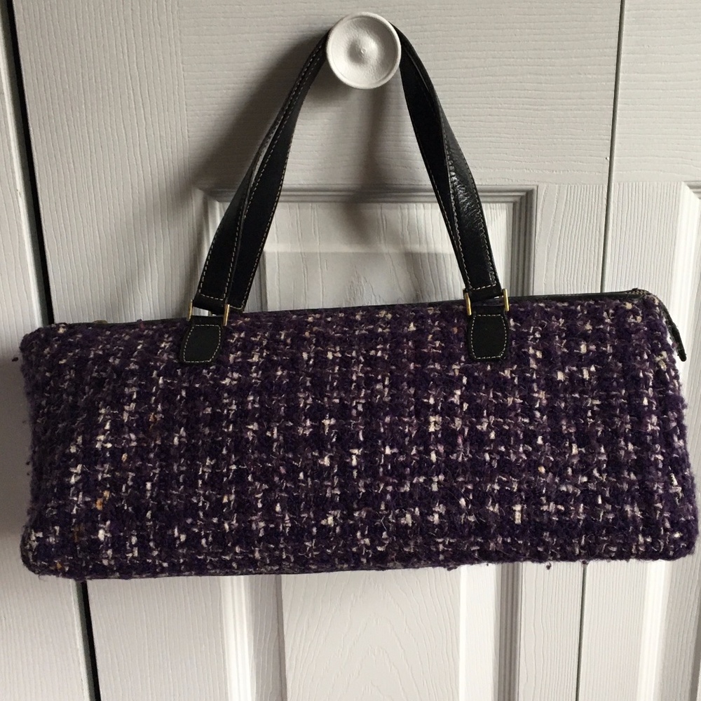 Kate Spade Brice Purple Tweed Boucle Shoulder Bag